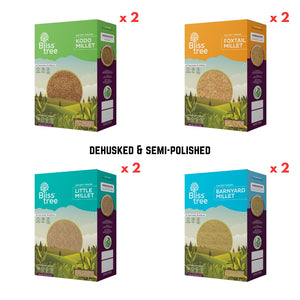 Semi-polished Millets Combo (Kodo, Foxtail, Little & Barnyard) - 16lb