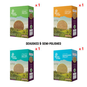 Semi-polished Millets Combo (Kodo, Foxtail, Little & Barnyard) - 8lb
